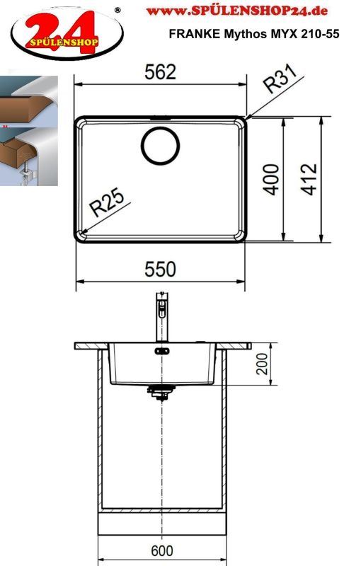 FRANKE Mythos MYX 210-55 online kaufen | Spülenshop24
