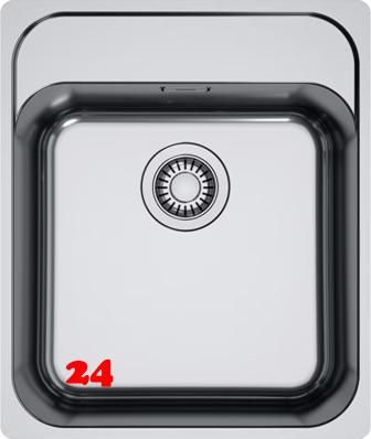 FRANKE GAX 40 Edelstahl Küchenspüle – Unterbau, 48x43 Cm, Ohne Hahnlöcher, Mit Exzenterbetätigung