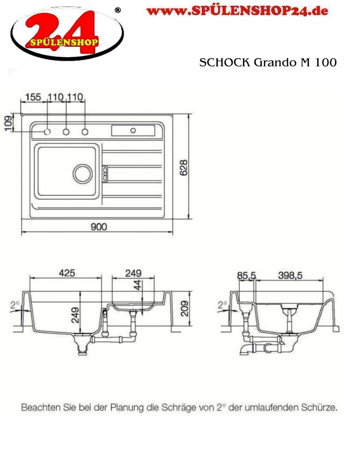 SCHOCK Grando M-100 jetzt günstig kaufen | Spülenshop24