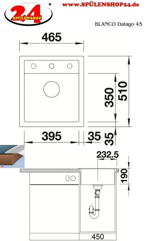 BLANCO DALAGO 45 günstig kaufen | Silgranit Spülen online