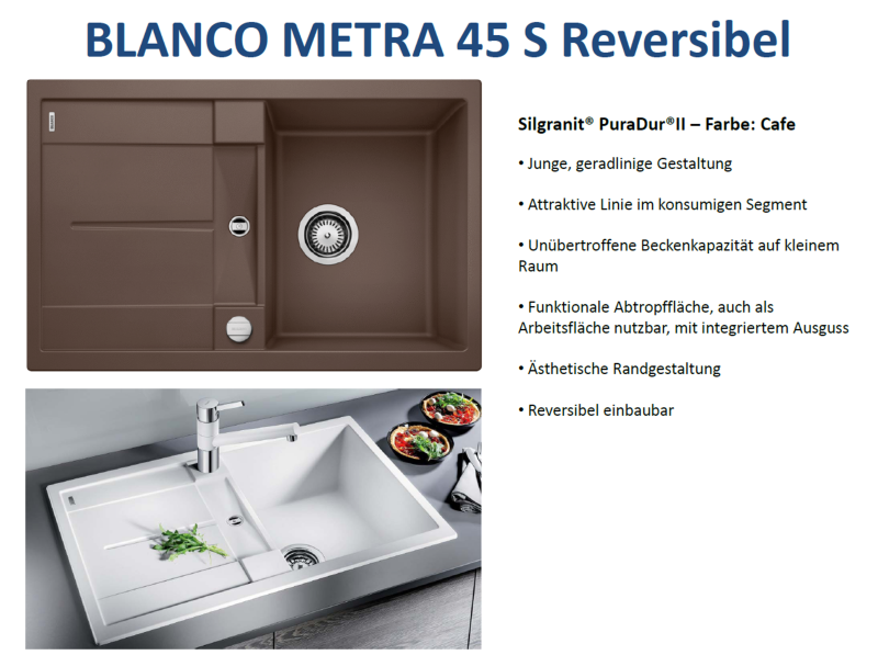 Blanco METRA 45 S Küchenspüle Aus SILGRANIT – Bruchfest, Säurebeständig & Perfekt Für Kleine Küchen