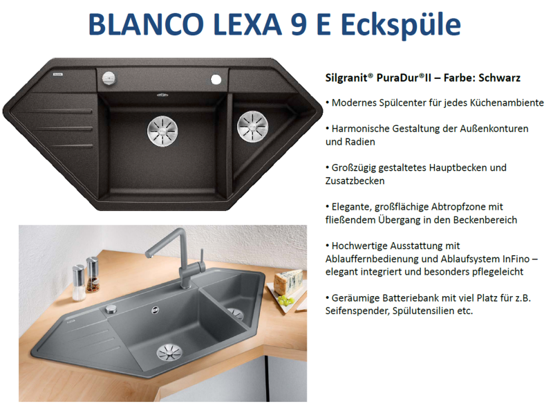 BLANCO LEXA 9 E günstig kaufen | Eckspüle Silgranit online