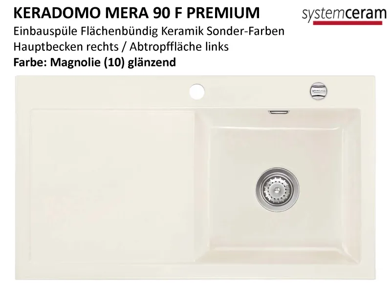 MERA Schiefer-Keramikspüle – 90x51 Cm, Dunkelgrau Matt, Handbetätigung, Für Unterschränke Ab 50 Cm