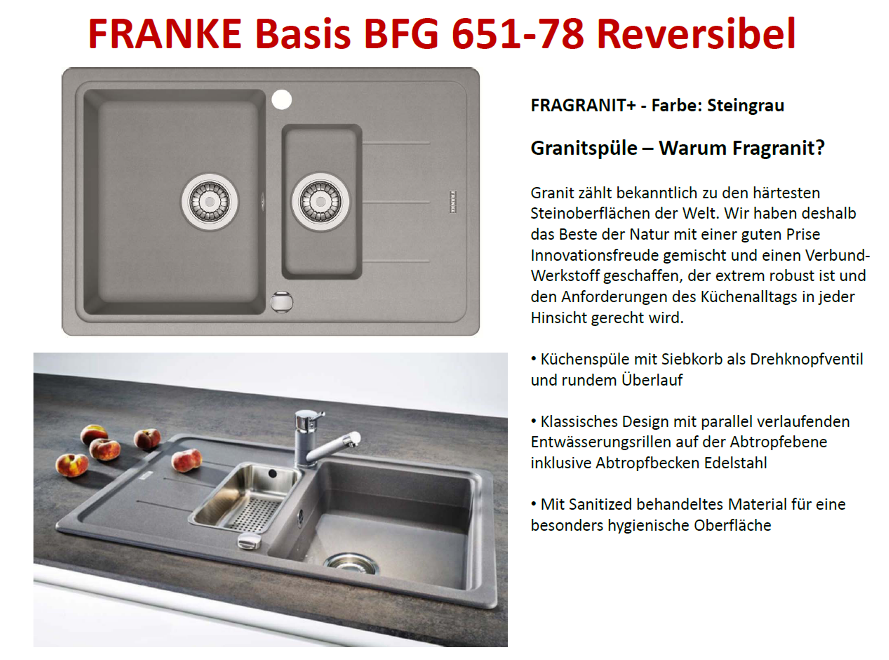 Franke Basis BFG 651 Magnolia Granitspüle