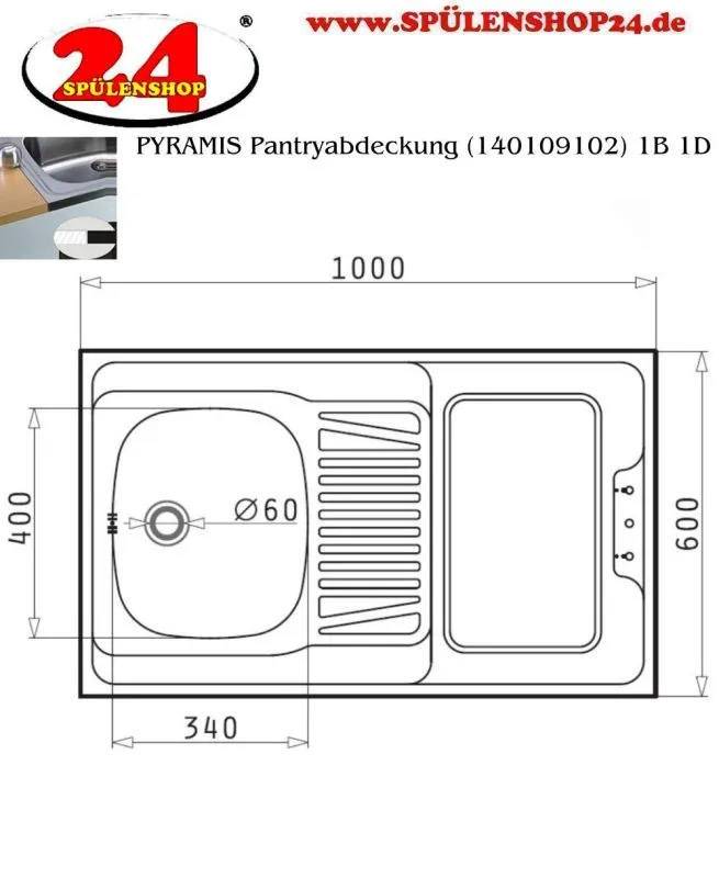 PYRAMIS Pantryabdeckung 1B 1D kaufen | Spülenshop24