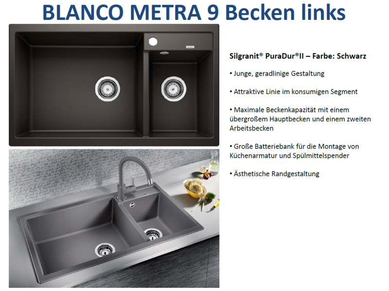 BLANCO METRA 9 günstig kaufen | Spüle Silgranit | online