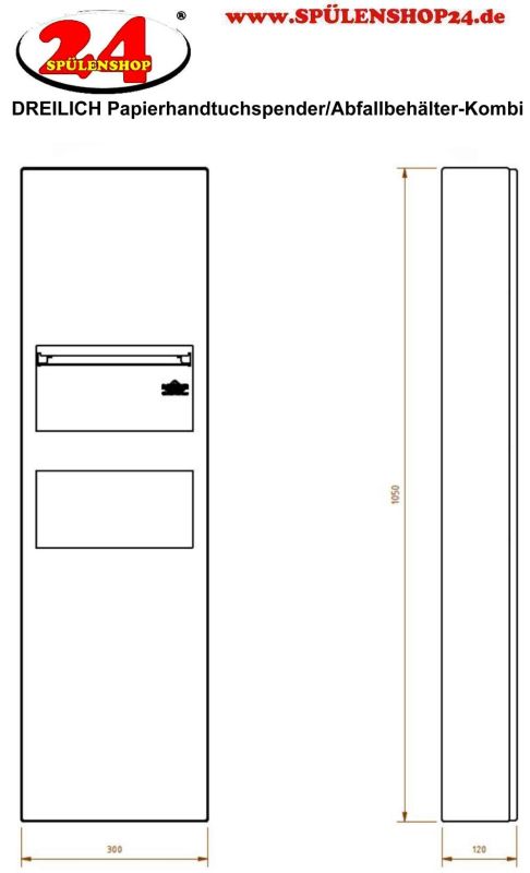 DREILICH Papierhandtuch / Abfallbehälter | Spülenshop24