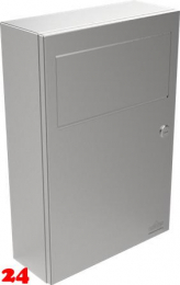 DREILICH Sirius II Hygiene-Abfallbehälter 9110104 zur Aufputz- oder Unterputzmontage mit Schwingklappe Fassungsvermögen ca. 5,5 Liter (2002080026)