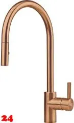 FRANKE Kchenarmatur Eos Neo Einhebelmischer Edelstahl Copper (PVD) mit Auszugsbrause Pull-Down-Spray 180 schwenkbarer Auslauf