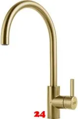 FRANKE Kchenarmatur Eos Neo Einhebelmischer Edelstahl Champagne Gold (PVD) mit Festauslauf mi Laminar Perlator 180 schwenkbarer Auslauf