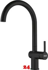 FRANKE Kchenarmatur Active J Einhebelmischer Black Matt mit Festauslauf und Laminarstrahl 180 schwenkbarer Auslauf
