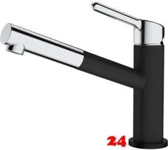 FRANKE Kchenarmatur Orbit Einhebelmischer Black Matt mit Zugauslauf als Schlauchbrause 120 schwenkbarer Auslauf
