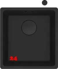 FRANKE Kchensple Maris MRG 210-37 Fragranit+ Granitsple Flchenbndig Black Matt - Black Collection Siebkorb als Drehknopfventil