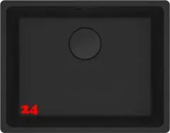 FRANKE Kchensple Maris MRG 210-52 Fragranit+ Granitsple Flchenbndig Black Matt - Black Collection Siebkorb als Stopfenventil