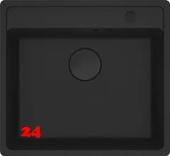 FRANKE Kchensple Maris MRG 210-52 A HLB Fragranit+ Granitsple Flchenbndig Black Matt - Black Collection Siebkorb als Drehknopfventil
