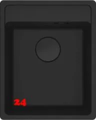 FRANKE Kchensple Maris MRG 610-37 A HLB Fragranit+ Granitsple Black Matt - Black Collection Einbausple mit Siebkorb als Stopfenventil