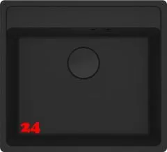 FRANKE Kchensple Maris MRG 610-52 A HLB Fragranit+ Granitsple Black Matt - Black Collection Einbausple mit Siebkorb als Stopfenventil