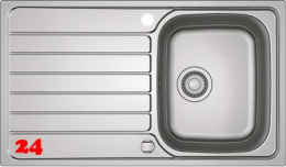 FRANKE Küchenspüle Spark SKL 611 Leinen Einbauspüle / Edelstahlspüle mit Einbaurand Leinenoptik und Siebkorb als Drehknopfventil