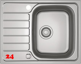 FRANKE Küchenspüle Spark SKL 611-63 Leinen Einbauspüle / Edelstahlspüle mit Einbaurand Leinenoptik und Siebkorb als Drehknopfventil