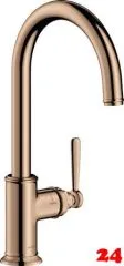 AXOR Kchenarmatur Montreux Polished Red Gold PVD Einhebelmischer 260 mit Festauslauf Schwenkbereich einstellbar (16580300)
