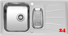 REGINOX Küchenspüle Diplomat 1.5 LUX KGOKG 2XKRG Einbauspüle Edelstahl mit Einbaurand Siebkorb als Drehexcenterventil