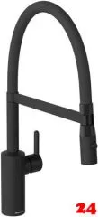 DAMIXA Kchenarmatur Silhouet Pro Mattschwarz Einhebelmischer mit Pendelbrause und 2-Strahl Funktion