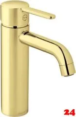 DAMIXA Waschtischarmatur Silhouet - Medium Edelmessing PVD Badarmatur als Einhebelmischer mit Festauslauf