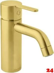 DAMIXA Waschtischarmatur Silhouet - Small Messing gebrstet PVD Badarmatur als Einhebelmischer mit Festauslauf