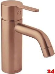DAMIXA Waschtischarmatur Silhouet - Small Kupfer gebrstet PVD Badarmatur als Einhebelmischer mit Festauslauf