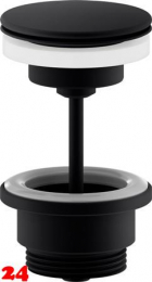 DAMIXA Waschtisch Ablaufgarnitur mit Klickfunktion Mattschwarz verlängerte Ausführung Bad Zubehör für Waschbecken ohne Überlauf