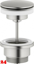 DAMIXA Waschtisch Ablaufgarnitur mit Klickfunktion Stahl PVD verlängerte Ausführung Bad Zubehör für Waschbecken ohne Überlauf