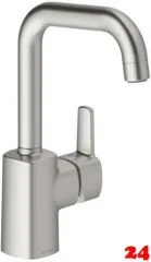 DAMIXA Waschtischarmatur Pine - Large Stahl PVD Badarmatur als Einhebelmischer mit U-Auslauf schwenkbar