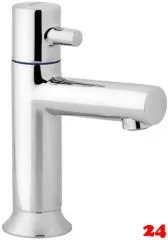 DAMIXA Waschtisch-Standventil SKY Chrom Einhebelmischer als Badarmatur mit Festauslauf und Obenbedienung