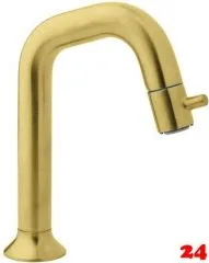 DAMIXA Waschtisch-Standventil SKY Messing gebrstet PVD Einhebelmischer als Badarmatur mit Festauslauf und Hebel vorn