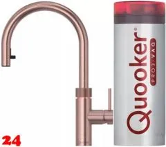QUOOKER FLEX VAQ PRO3 Einhebelmischer Zugauslauf Kupfer Rose' PVD & 100C Armatur Kochendwasserhahn (PRO3FXRRCO)