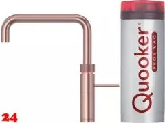 QUOOKER FUSION Square VAQ PRO3 Einhebelmischer Kupfer Rose' PVD & 100C Armatur Kochendwasserhahn (PRO3FNSRCO)