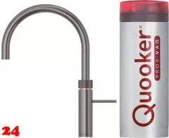 QUOOKER FUSION Round VAQ PRO3 Einhebelmischer Gunmetal PVD & 100C Armatur Kochendwasserhahn (PRO3FNRGME)