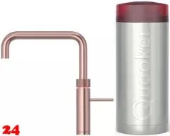 QUOOKER FUSION Square Combi (+) B Einhebelmischer Kupfer Rose' PVD & 100C Armatur Kochendwasserhahn (COMBI+FNSRCO)