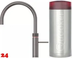 QUOOKER FUSION Round Combi (+) B Einhebelmischer Gunmetal PVD & 100C Armatur Kochendwasserhahn (COMBI+FNRGME)