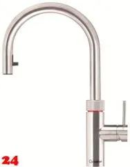 QUOOKER FLEX ROUND Zugauslauf Edelstahl Kchenarmatur mit 5 in 1 Funktion und elektronischer Steuerung (FXRSST) {NUR Armatur}