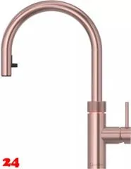 QUOOKER FLEX ROUND Zugauslauf Kupfer Rose' PVD Kchenarmatur mit 5 in 1 Funktion und elektronischer Steuerung (FXRRCO) {NUR Armatur}