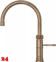 QUOOKER CLASSIC FUSION Round Festauslauf Messing Patina Kchenarmatur mit 5 in 1 Funktion und elektronischer Steuerung Nostalgieoptik (CFNRPTB) {NUR Armatur}