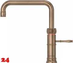 QUOOKER CLASSIC FUSION Square Festauslauf Messing Patina Kchenarmatur mit 5 in 1 Funktion und elektronischer Steuerung Nostalgieoptik (CFNSPTB) {NUR Armatur}