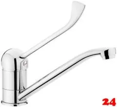 ✅ AQUACUCINA Kchenarmatur Basic T9555 MED Einhebelmischer Chrom Med. Bereich Unterarmbedienung Niederdruck