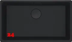 FRANKE Kchensple Maris MRG 110-72 Fragranit+ Granitsple Unterbau (Montage unter die Arbeitsplatte) Black Matt - Black Collection Drehknopfventil