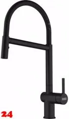 FRANKE Kchenarmatur Active Semi Pro Einhebelmischer Black Matt mit Pendelbrause umstellbar 180 schwenkbarer Auslauf