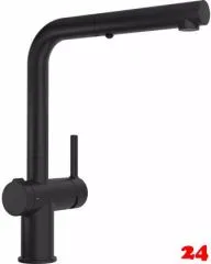 FRANKE Kchenarmatur Active L Twist Einhebelmischer Black Matt mit Zugauslauf und integrierter Ablauffernbedienung