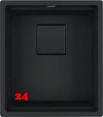 FRANKE Kchensple Kubus 2 KNG 110-37-UB Fragranit+ Granitsple Unterbau (Montage unter die Arbeitsplatte) Black Matt - Black Collection Drehknopfventil
