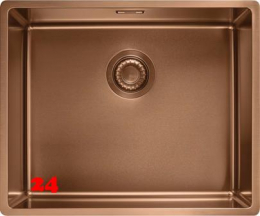 FRANKE Design Küchenspüle Mythos Masterpiece BXM 210/110-50 Edelstahlspüle Copper F-INOX 3 in 1 Siebkorb als Stopfenventil
