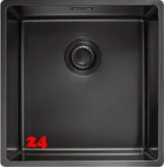 FRANKE Design Küchenspüle Mythos Masterpiece BXM 210/110-40 Edelstahlspüle Anthracite F-INOX 3 in 1 Siebkorb als Stopfenventil FRANKE Design Küchenspüle Mythos Masterpiece BXM 210/110-40 Edelstahlspüle Anthracite F-INOX 3 in 1 Siebkorb als Stopfenventil